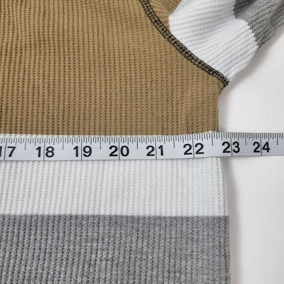 Red Ape Striped Ribbed Long Sleeve Shirt Black Brown Gray White Mens 3xl - Picture 4 of 6